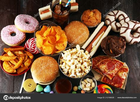 Ilustración de comida rápida poco saludable