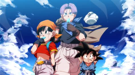 Pan, Goku y Trunks en Dragon Ball GT