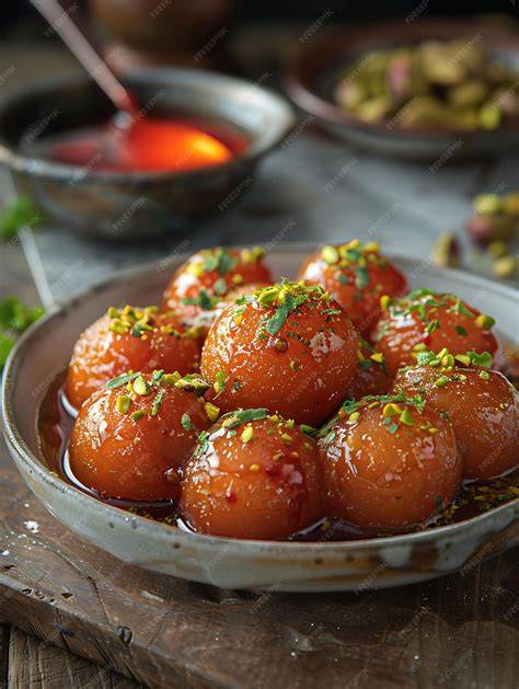 Gulab Jamun en sirope de rosas