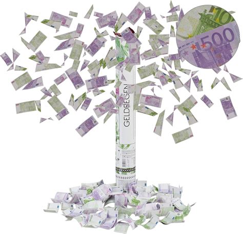 Cañón de confeti con billetes de euro