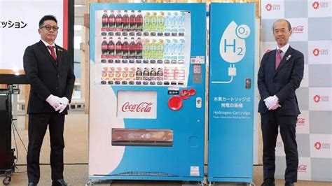 Renderización de la máquina expendedora de Coca-Cola que funciona con hidrógeno