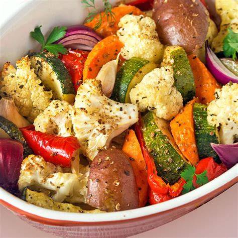 Verduras asadas con limón y orégano