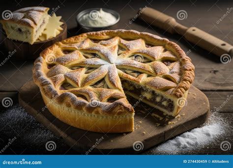 Tarta tradicional italiana recién horneada