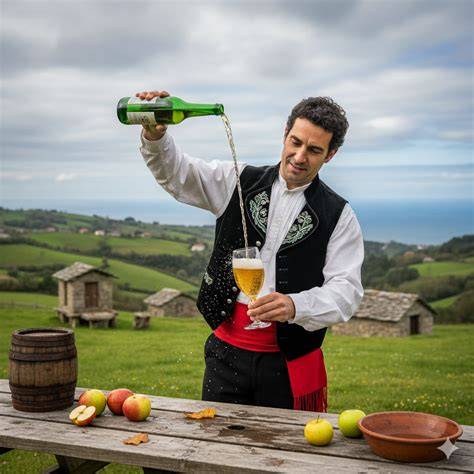 Rebanada de tarta de sidra asturiana