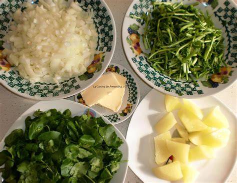Ingredientes básicos para sopa de berros