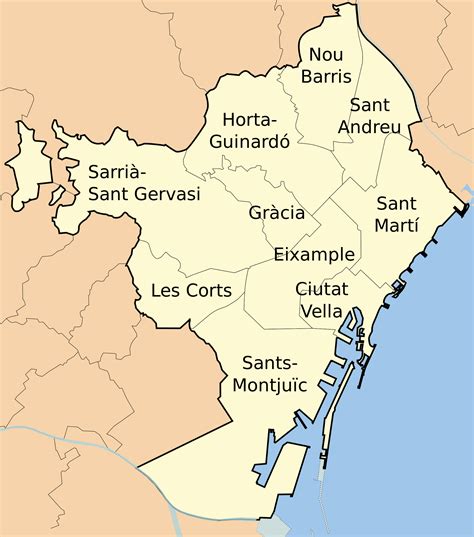 Mapa de Barcelona indicando la ubicación de Gran de Gràcia