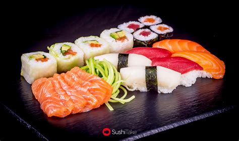 Presentación de sushi para llevar