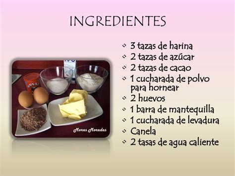 Ingredientes separados para la torta tricolor de chocolate