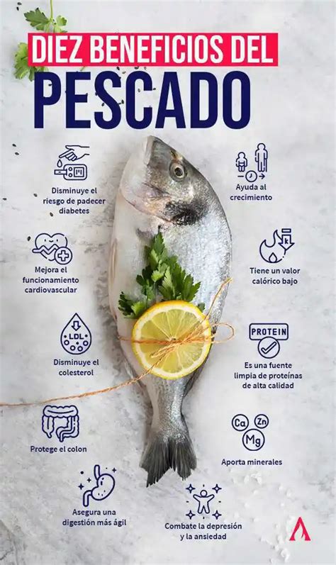 Infografía sobre los beneficios del pescado blanco