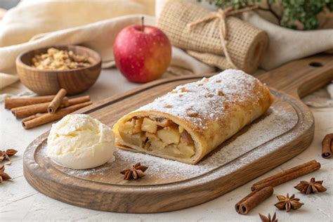 Strudel de manzana con pasas