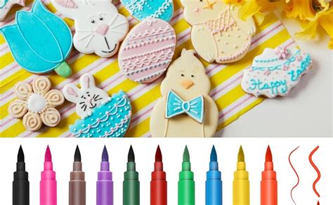 Ejemplos de galletas decoradas con rotuladores comestibles pastel