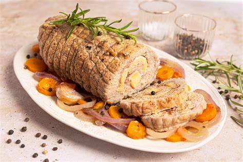 Lomo de cerdo relleno listo para cocinar al vapor