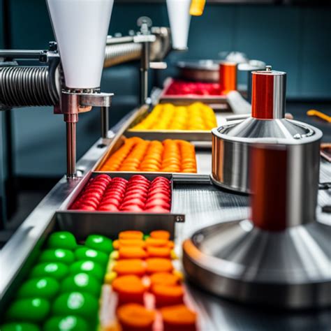 Proceso de fabricación de sushi de gominolas en una fábrica