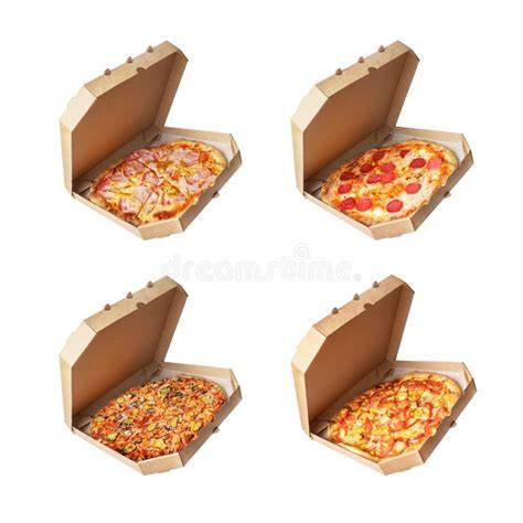 Diferentes tamaños de pizzas en sus respectivas cajas