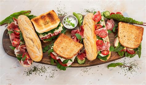 Variedad de sándwiches apetitosos