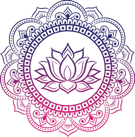Ejemplo de mandala floral con la flor de loto