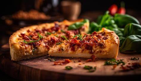Pizza casera recién horneada