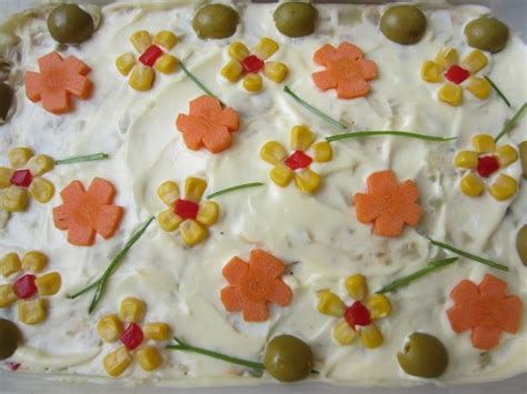 Ejemplos de decoración de ensaladilla rusa