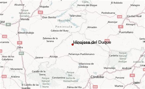 Mapa de ubicación de Hinojosa del Duque en Córdoba