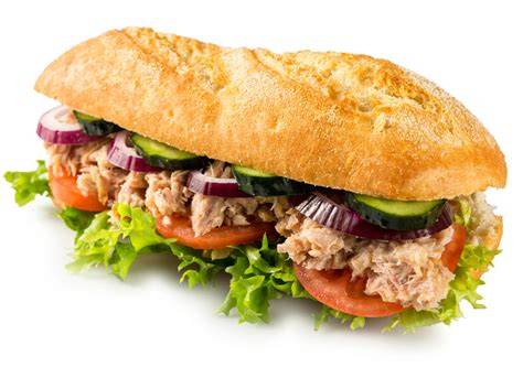 Sándwich de atún en pan baguette