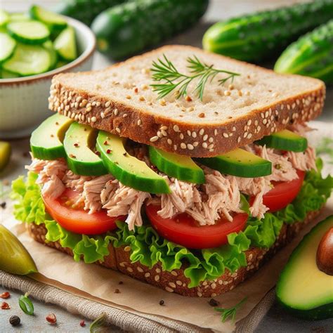 Ingredientes frescos para el sándwich de atún