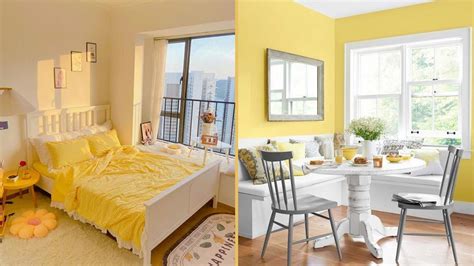 Ejemplo de decoración de interiores con amarillo pastel