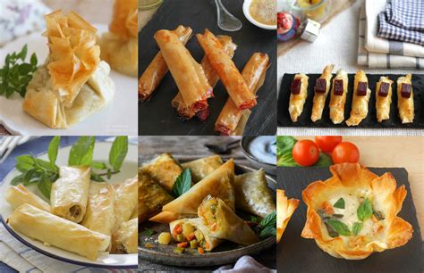 Variedad de postres con pasta filo