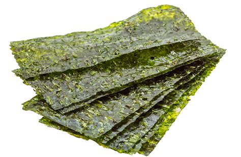 Hojas de alga nori deshidratadas