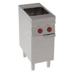 Cuece pastas industrial en funcionamiento
