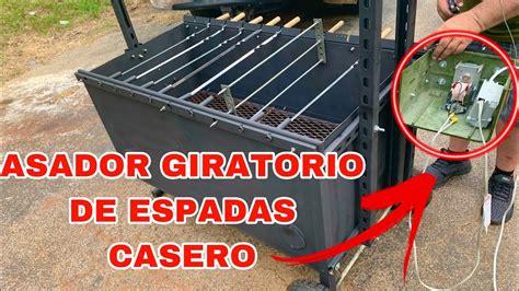 Esquema de asador medieval con espetón giratorio