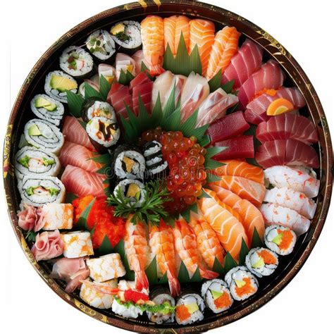 Bandeja variada de sushi y sashimi
