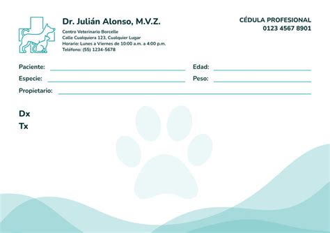 Ejemplo de receta veterinaria