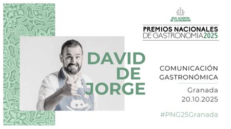 David de Jorge recibiendo el Premio Nacional de Gastronomía