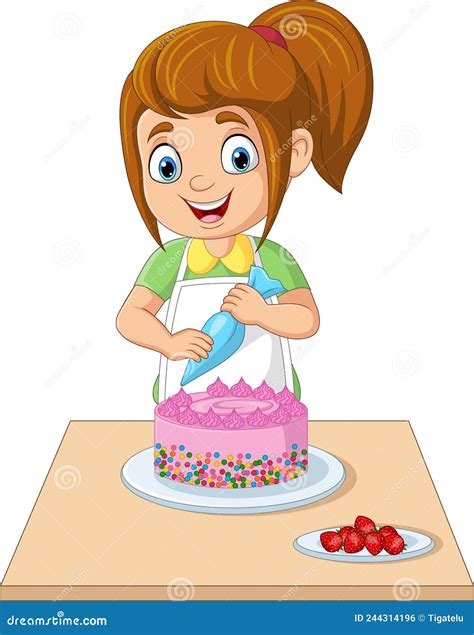 niña decorando tarta