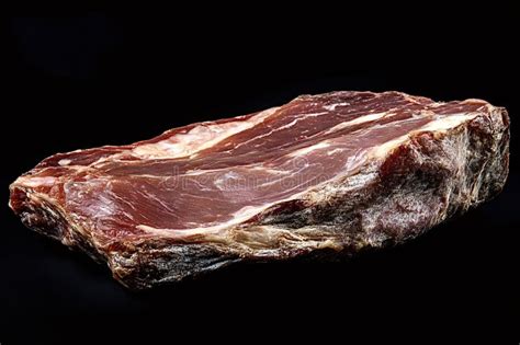 Cut Iberian ham showing fat marbling