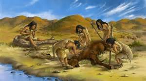 Antiguos homínidos cazando