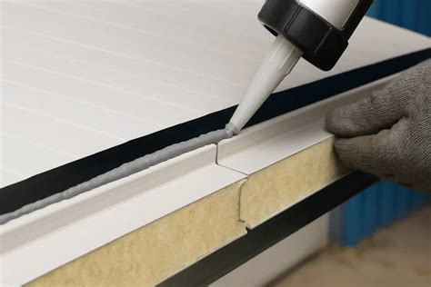 Detalle de juntas selladas en panel sándwich