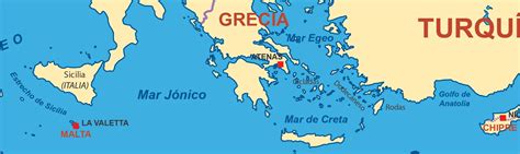 Mapa del Mar Mediterráneo destacando Grecia
