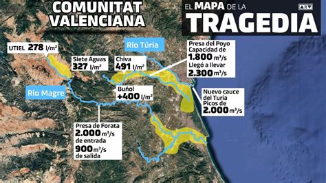Mapa de las zonas afectadas por la DANA en España