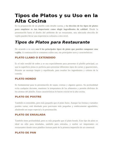 Infografía: Tipos de platos disponibles en Asador Buenos Ratos