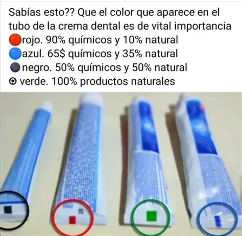 tubo de pasta de dientes con marcas de colores