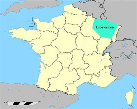 Mapa de la región de Lorena en Francia