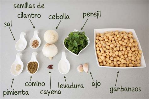 Ingredientes principales para falafel