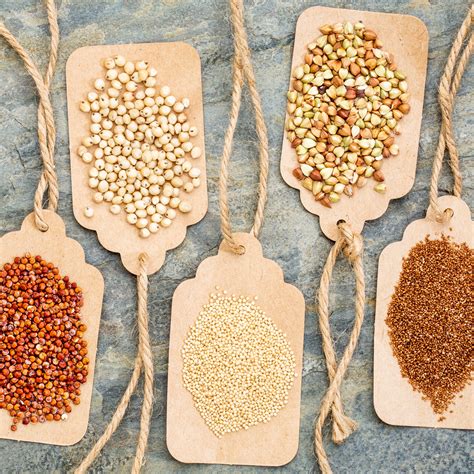 Imagen de pseudocereales como quinoa, amaranto y teff