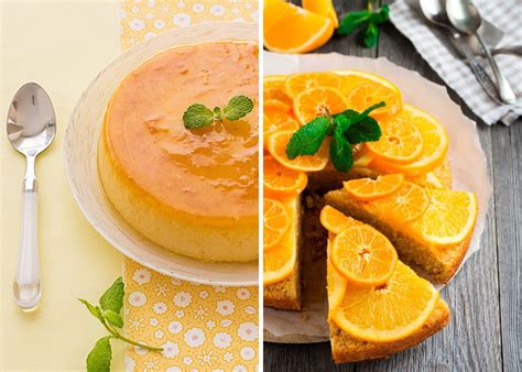 Variedad de postres con naranja