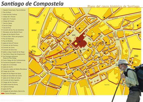 Mapa de Santiago de Compostela con la ubicación de Pizza Móvil