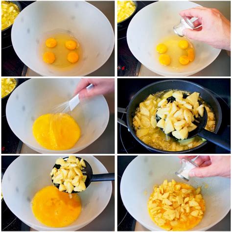 Gráfico con los pasos para hacer tortilla de patatas