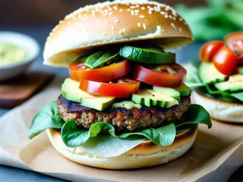 Hamburguesa sin gluten apetitosa