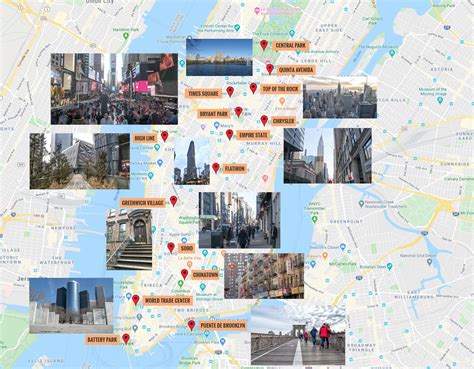 Mapa de Nueva York con restaurantes sin gluten destacados