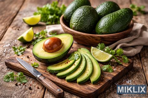 Aguacates frescos y cortados